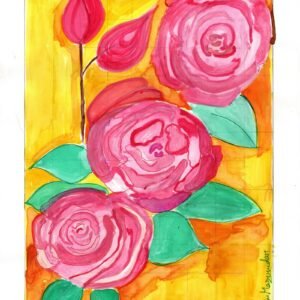 3 ROSES AND 7 LEAVES