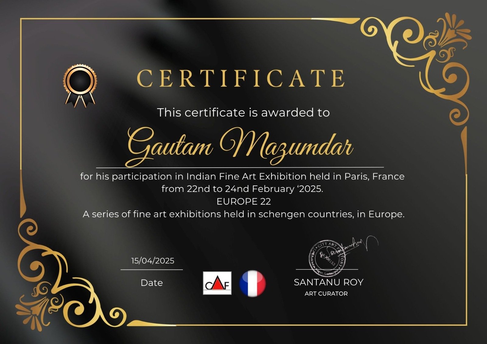 Fine Art Certificate - Gautam Mazumdar