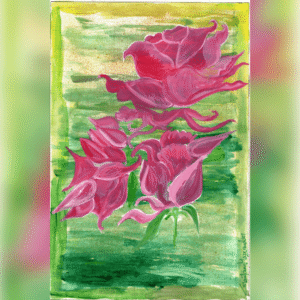 Roses and Green Back Ground painting
