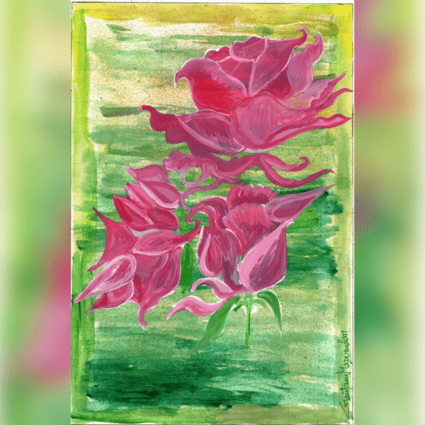 Roses and Green Back Ground painting