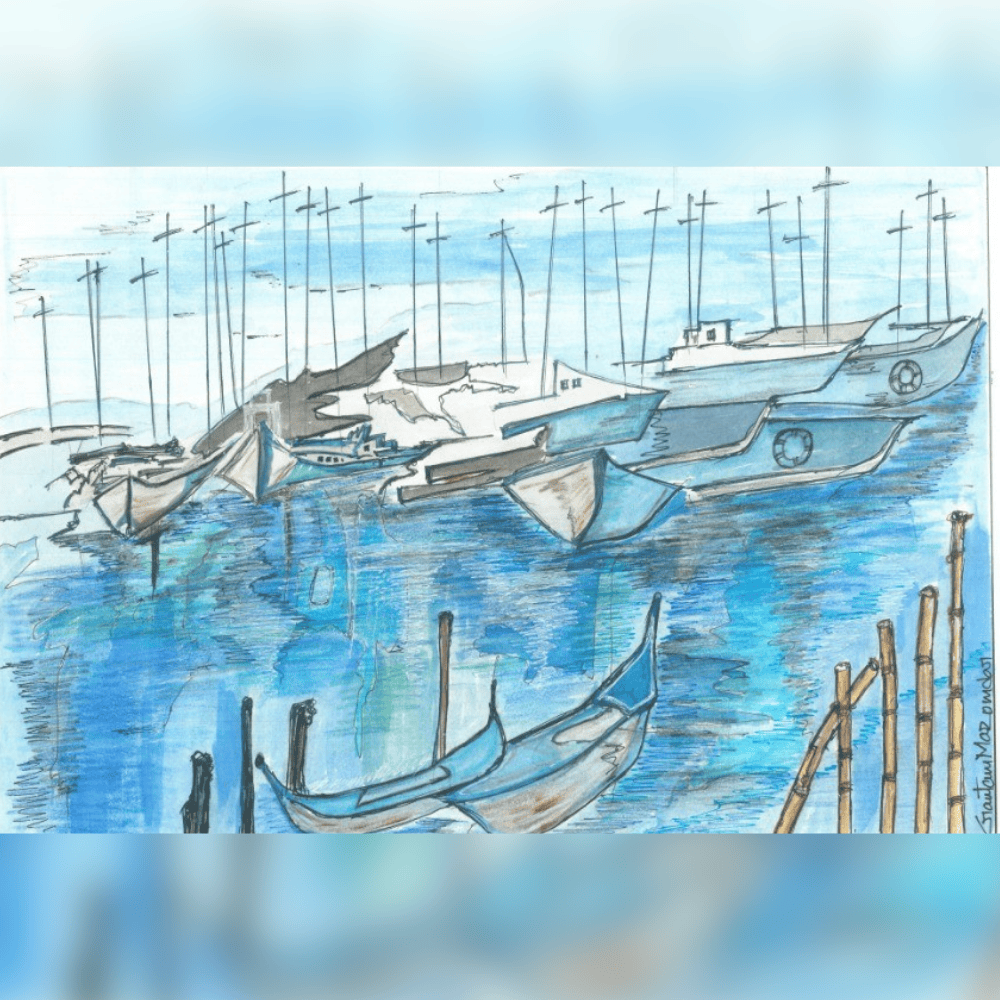 The Boats on the Dock painting