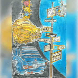 The Car on a Cross Road