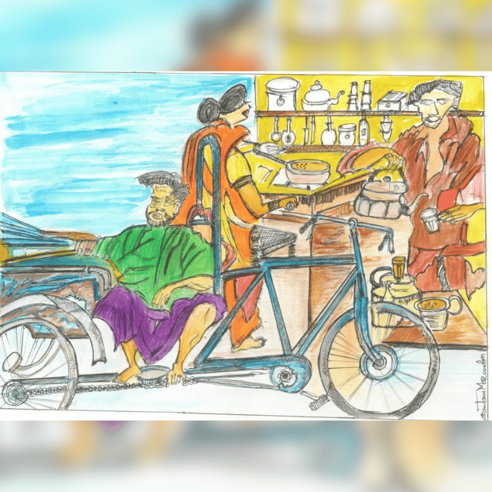 The Cycle Rickshaw painting