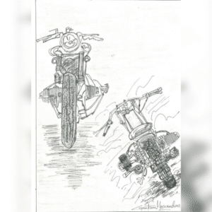 The Double Bike painting