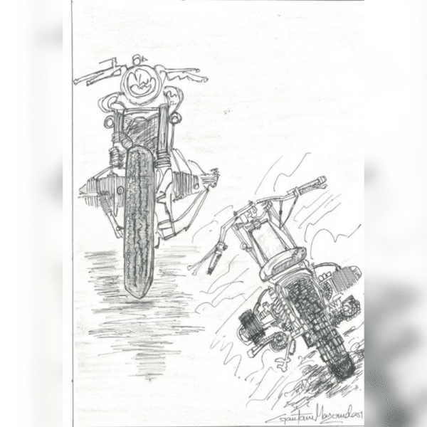 The Double Bike painting