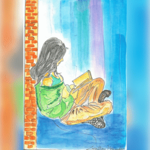 The Girl with a Book painting