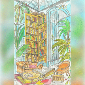 The Library With Sofa painting