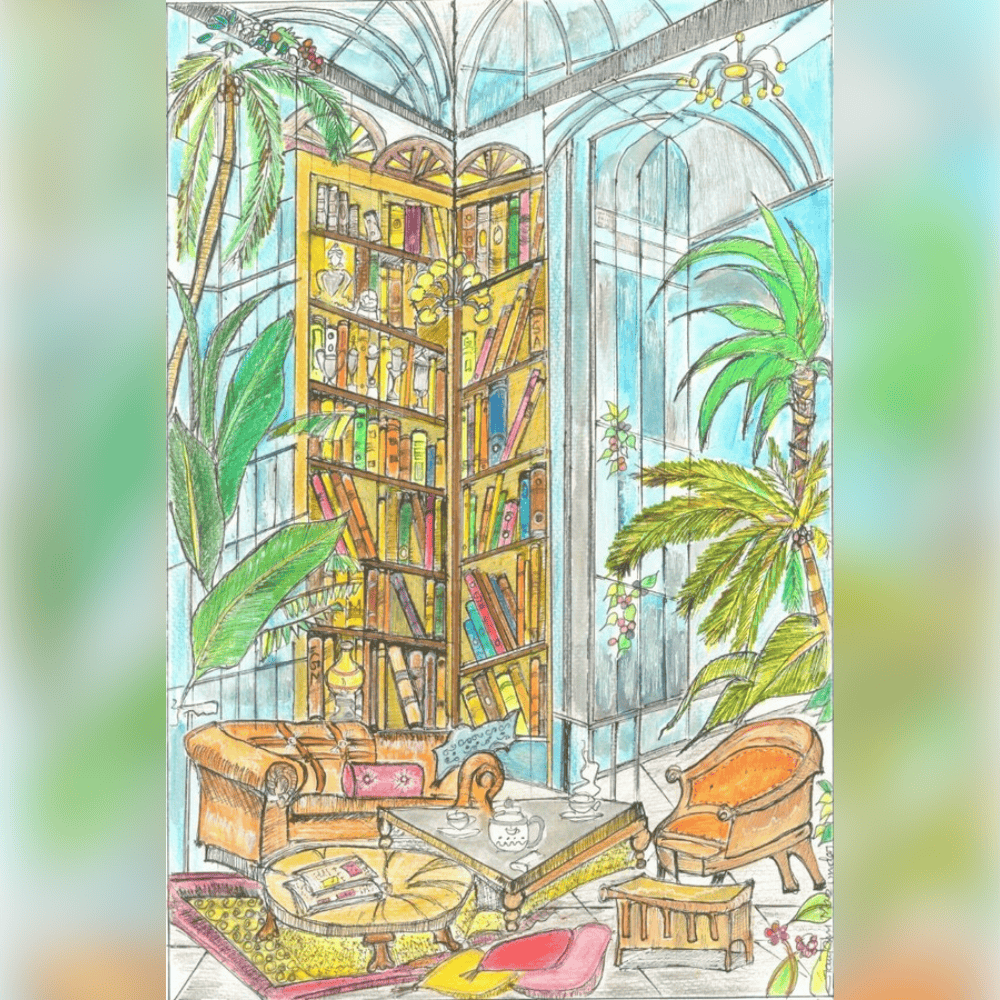 The Library With Sofa painting