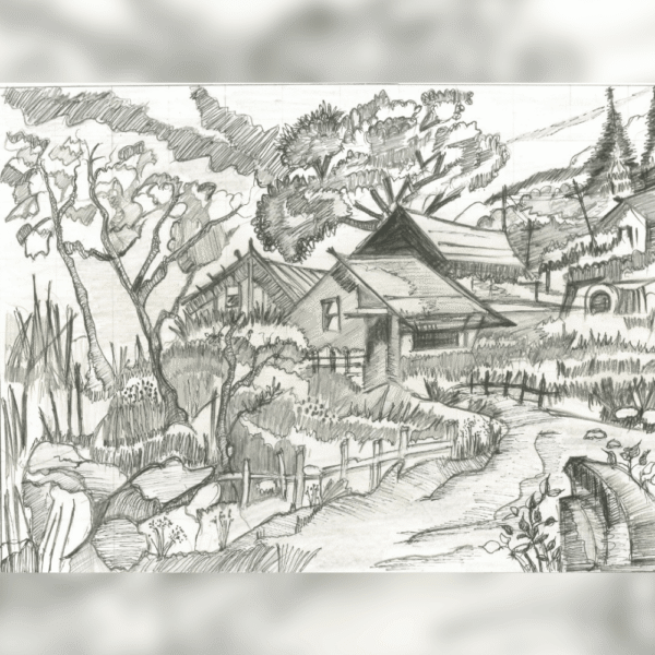 The Valley and the Houses painting
