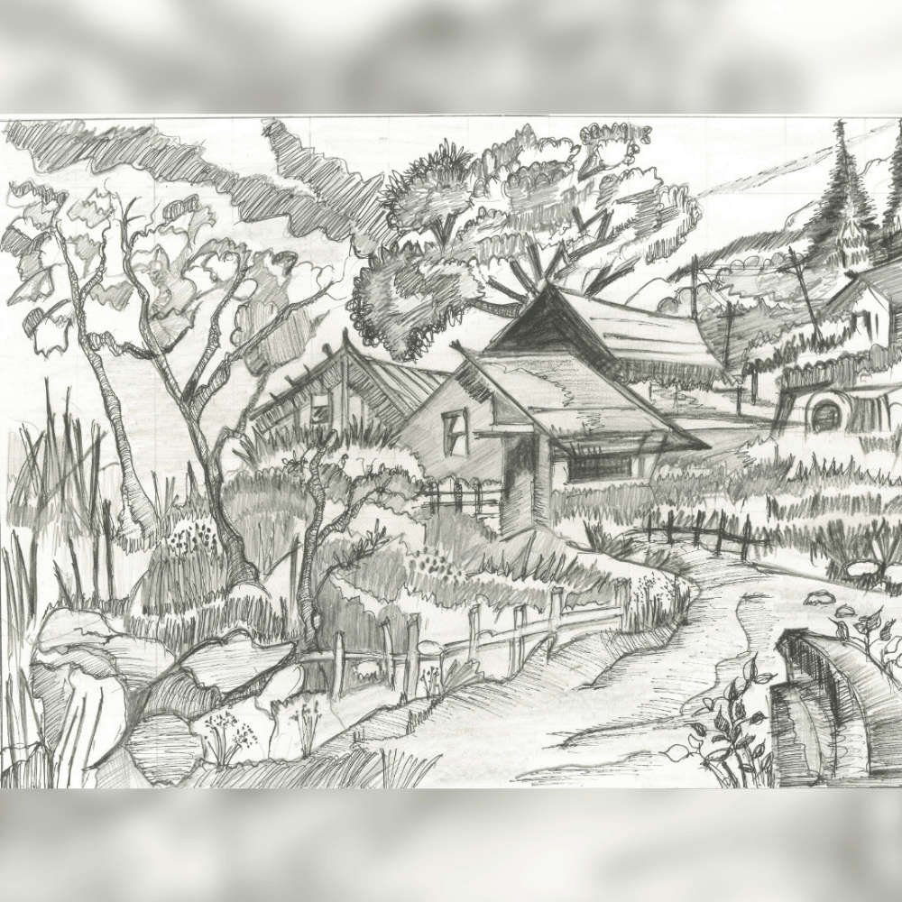 The Valley and the Houses painting