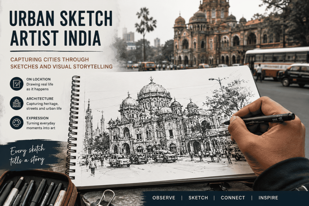 urban sketch artist in India